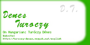 denes turoczy business card